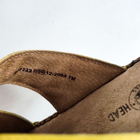 Vintage Duck Head Yellow Leather Flat Strappy Comfort Slides Sandals Size 7 - Picture 10 of 12